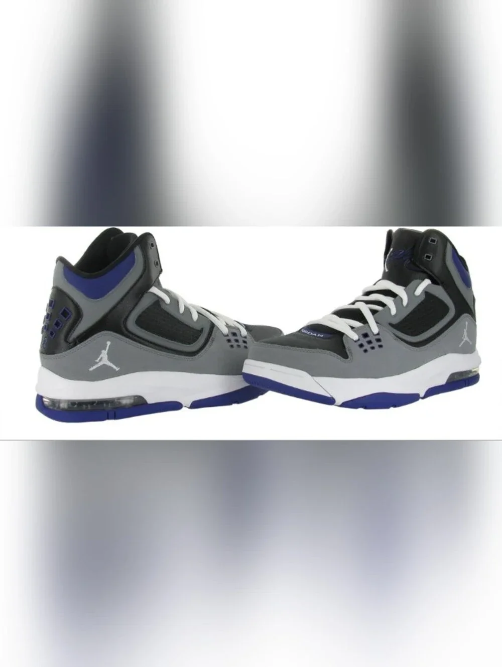 Jordan High-Top Sneakers in Gray, Black & Purple